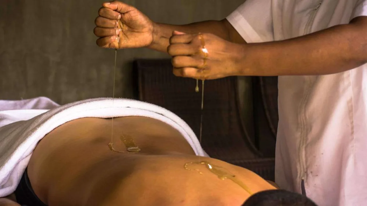 Ayurveda oil massage treatment at Santani Wellness Resort